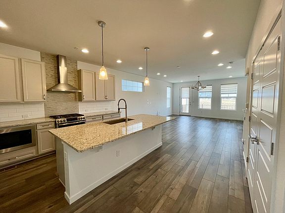 Kitchen, dining and living room
