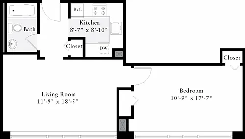 Floor plan The Lofts 1 Bedroom A