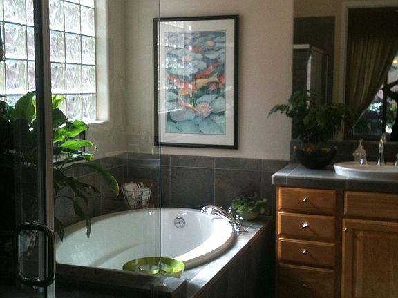 Beautiful master bathroom with double adult sized sinks