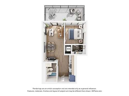 Floor plan I - 1 Bedroom