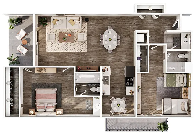 Floor plan 2X2 E