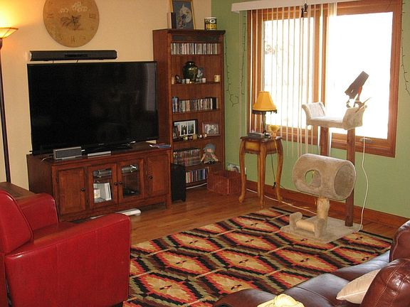 Living room with wood floors!