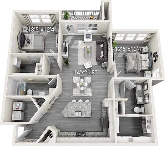Floor plan B2 - Grey Palette