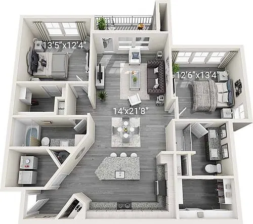 Floor plan B2 - Grey Palette