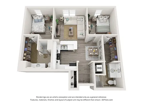 Floor plan 2BR/2BA - Bridgewater
