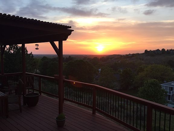sunset off deck looking West