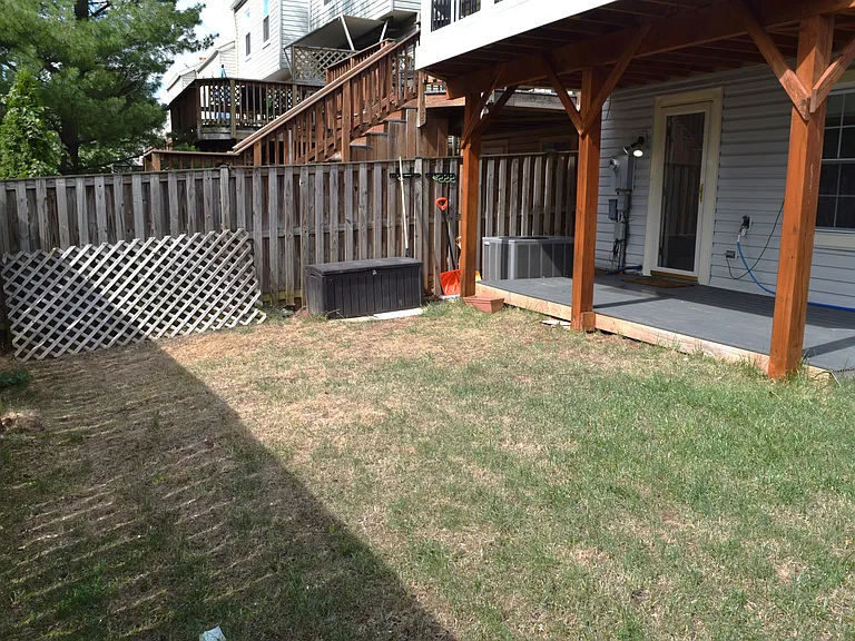 Fenced backyard