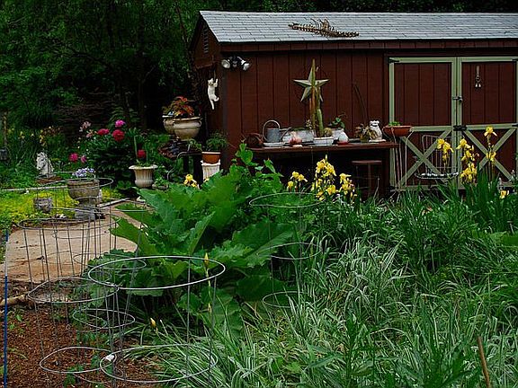 Double-wide shed and garden