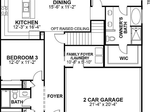 First Floor Plan Optional Luxury Bath 1