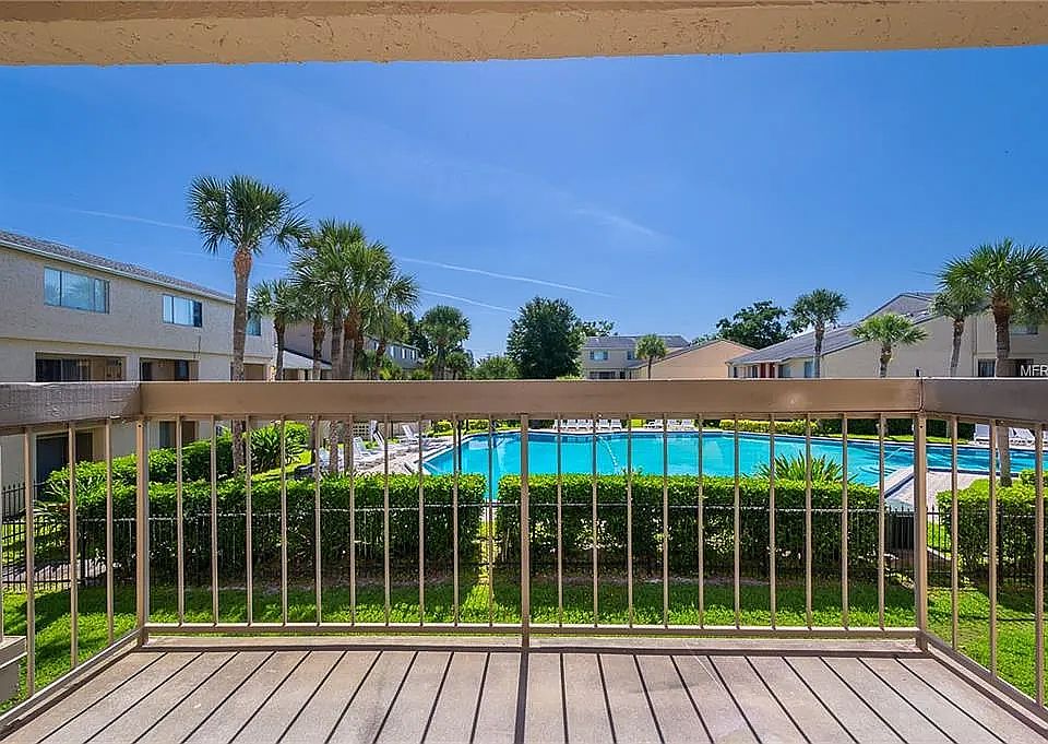 patio overlooking pool