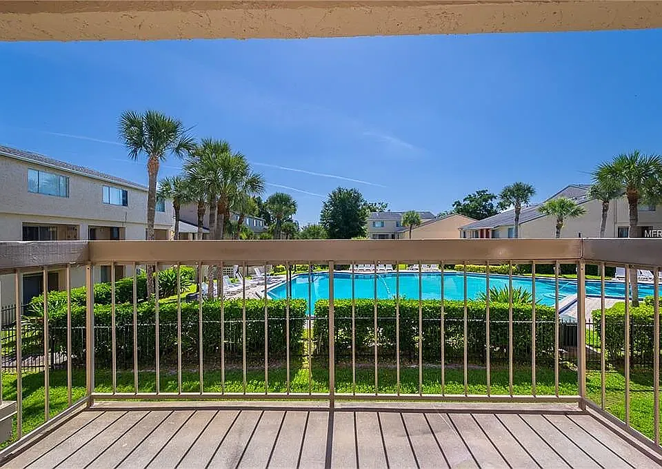 patio overlooking pool