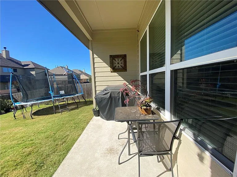 Patio in backyard