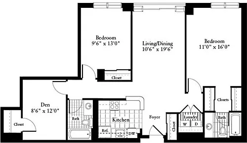 Floor plan 2 Bedrooms S