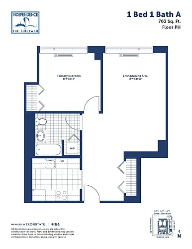 Floor plan 1 Bed 1 Bath A