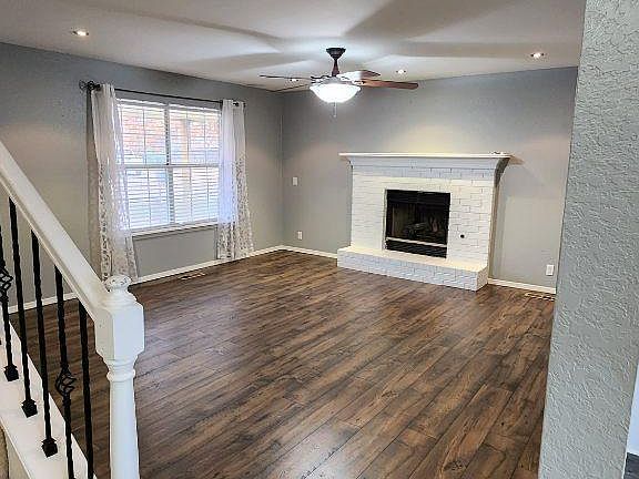 Living room and fireplace