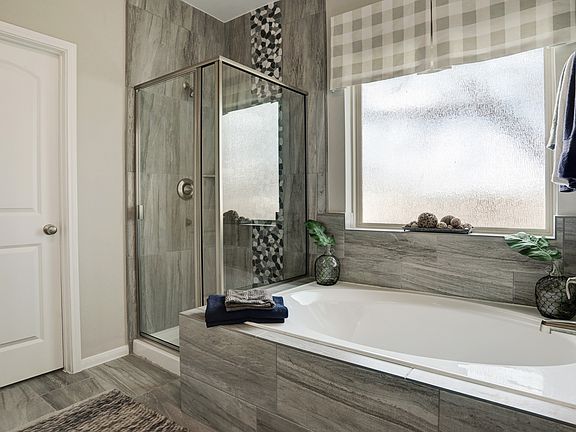 Separate soaker tub and shower