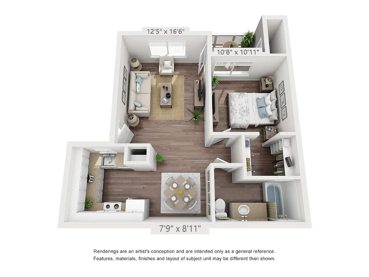 Floor plan 1X1 A