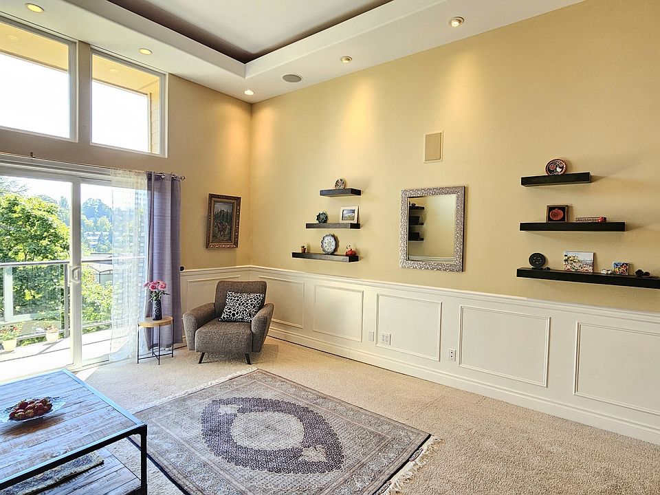 Elegant wainscoting in the living room.