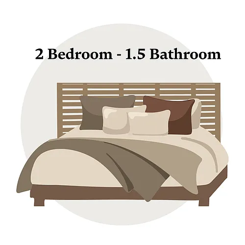 Floor plan 2 Bedroom, 1.5 Bathroom