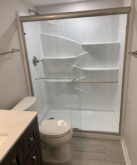 New shower, toilet and lighting