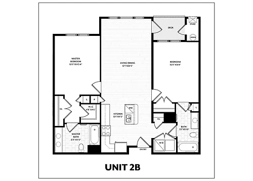 Floor plan 2 Bed/2 Bath-2B