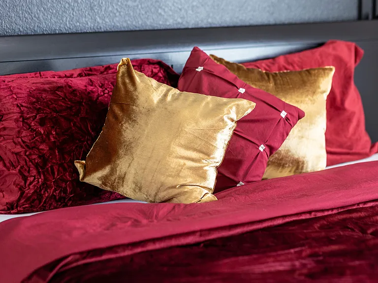 Comfy King size guest bed.
