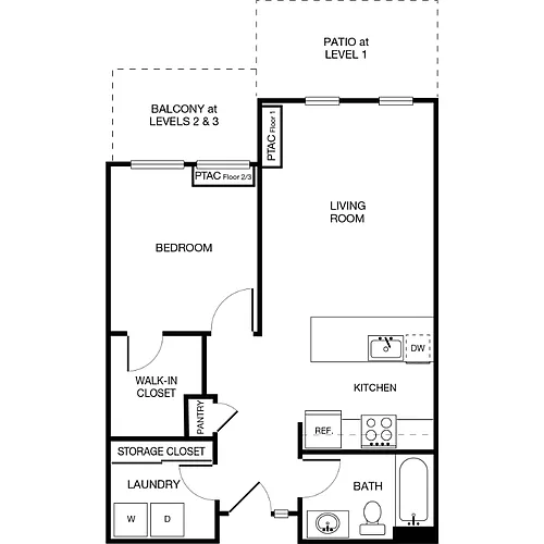 Floor plan 1 Bedroom 1 Bath