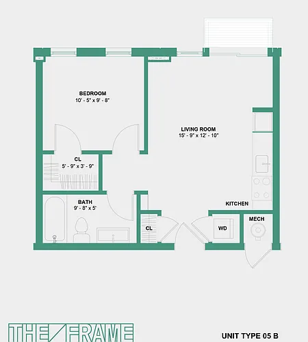 Floor plan One Bedroom with Balcony
