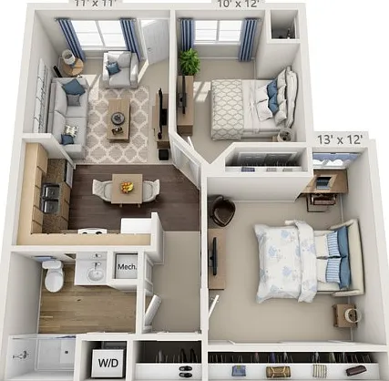Floor plans are artist's rendering. All dimensions are approximate. Actual product and specifications may vary in dimension or detail. Not all features are available in every apartment. Prices and availability are subject to change. Floor plans are artist