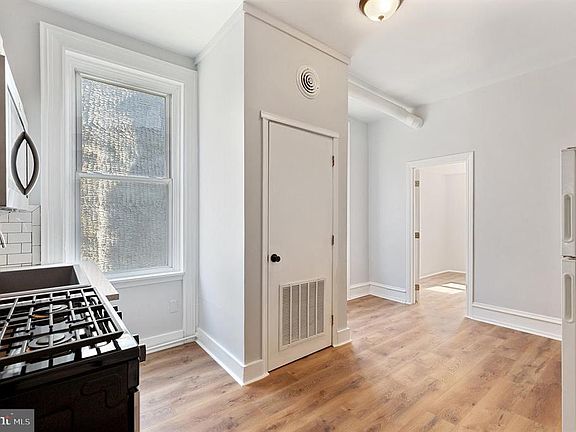 kitchen area and closet