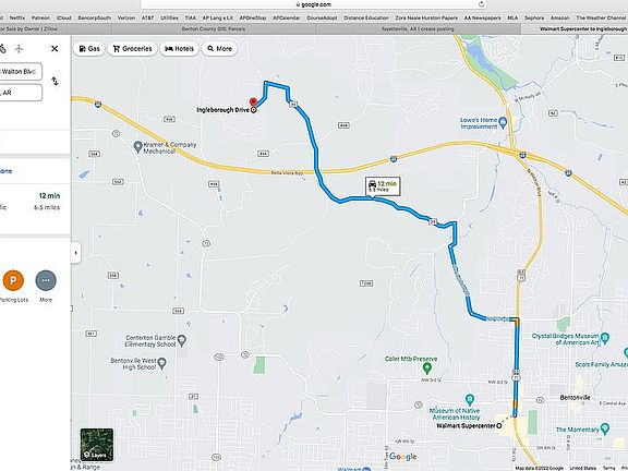 Walmart Supercenter is 12min