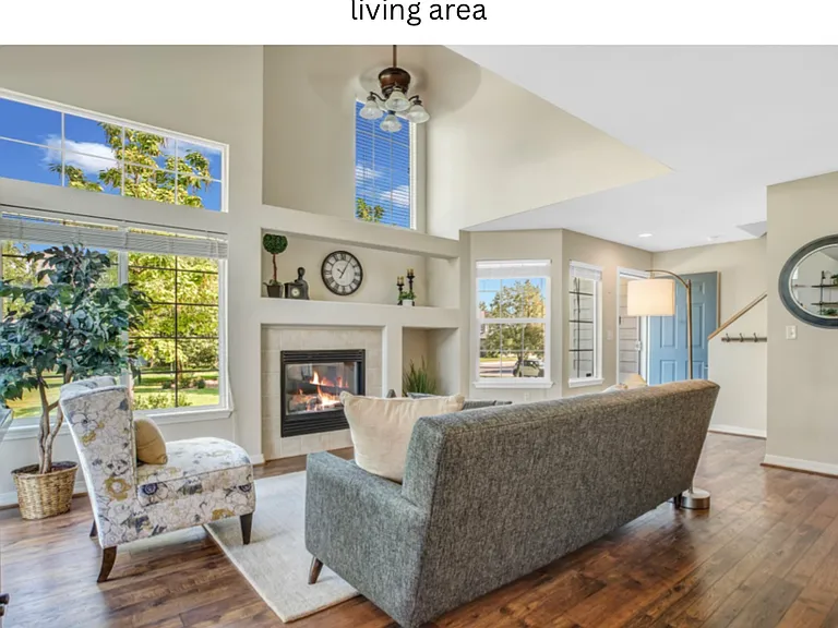 Living room area with staged furniture