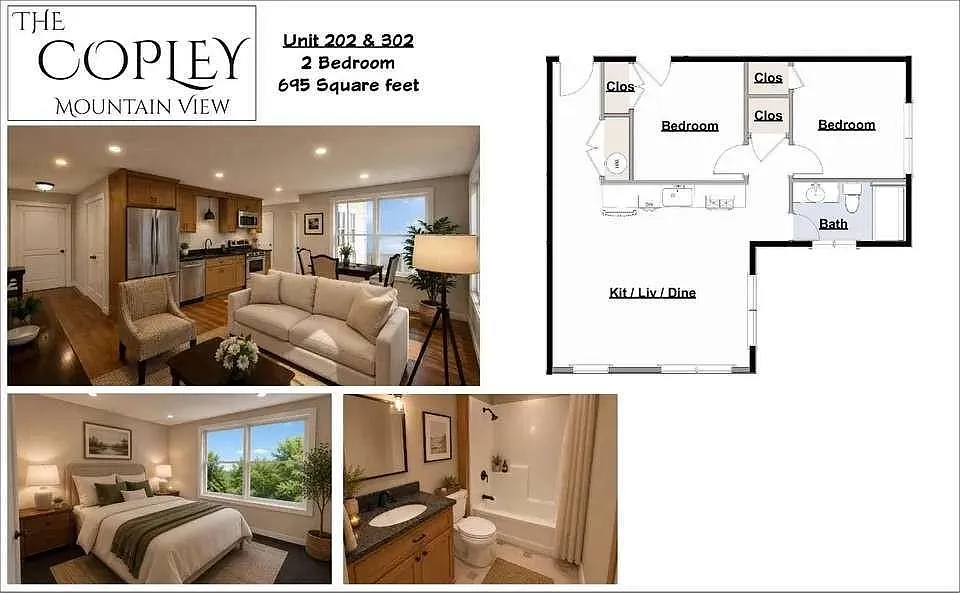 2 bed, 1.0 bath, 695 sqft, $1,795 — Photo 2