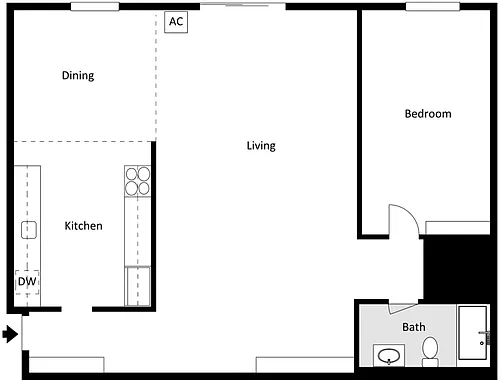 Floor plan 1 Br