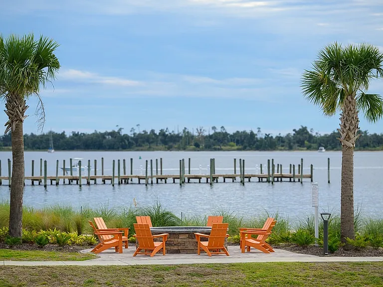 Enjoy our Fire Pit overlooking the bay!