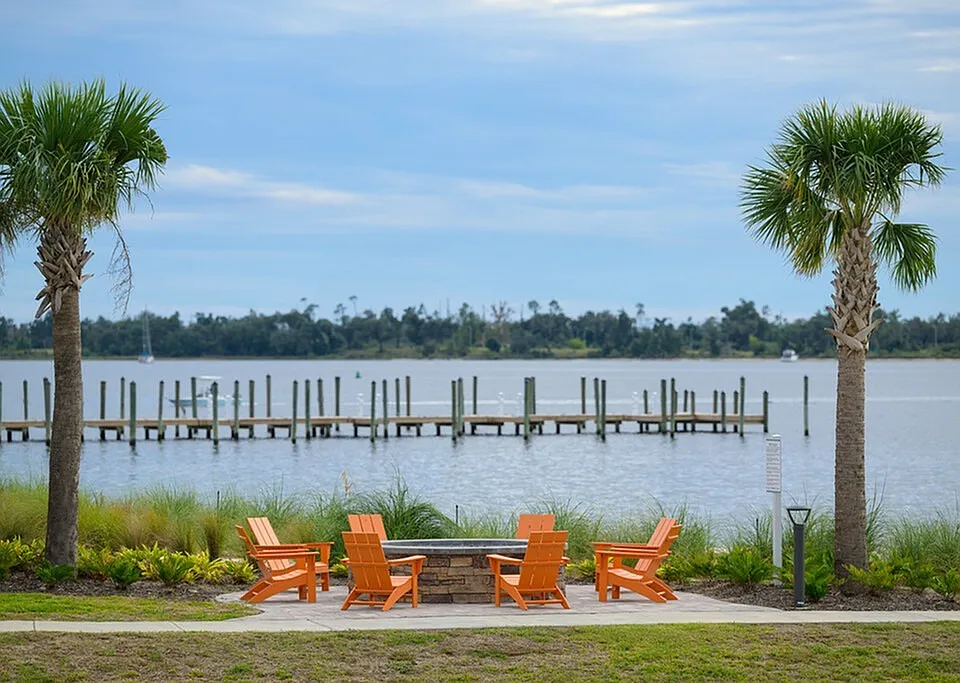 Enjoy our Fire Pit overlooking the bay!