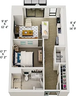 B3 | 1x1 | 601 sq ft B3 | 1x1 | 601 sq ft