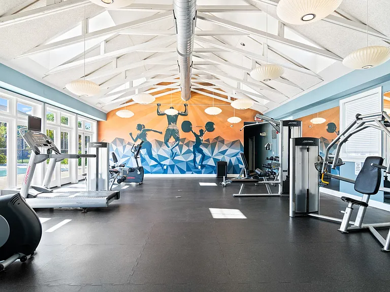 Huge fitness center at Rosemont Square in Randolph, MA