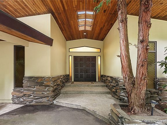 Double front door with skylights for natural lighting