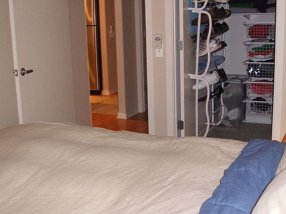 Bedroom with walk-in closet