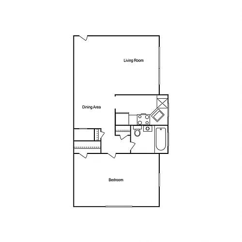 Floor plan One Bedroom One Bath