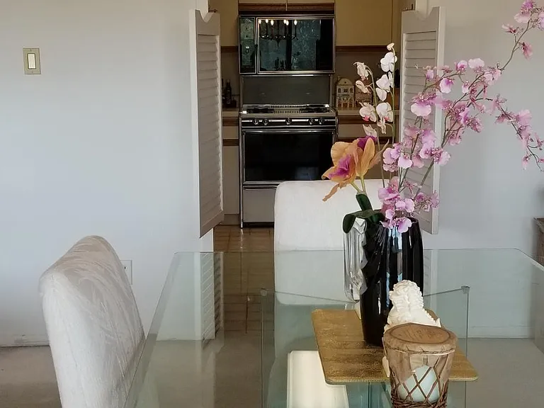 Dining room with chandelier