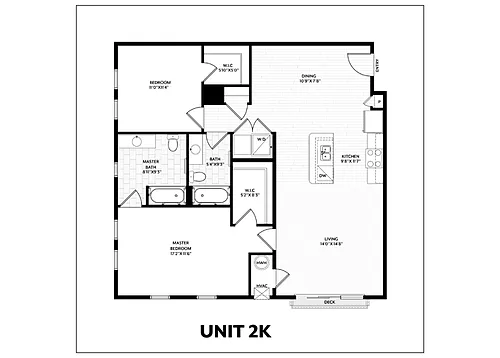 Floor plan 2 Bed/2 Bath-2K
