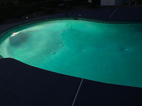 Led pool lights at night
