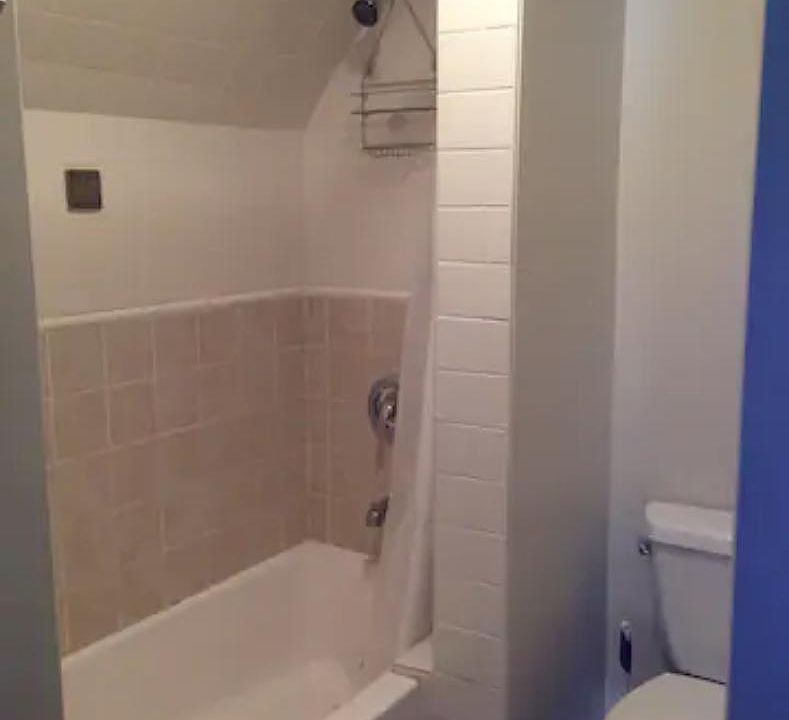 Freshly-caulked tub