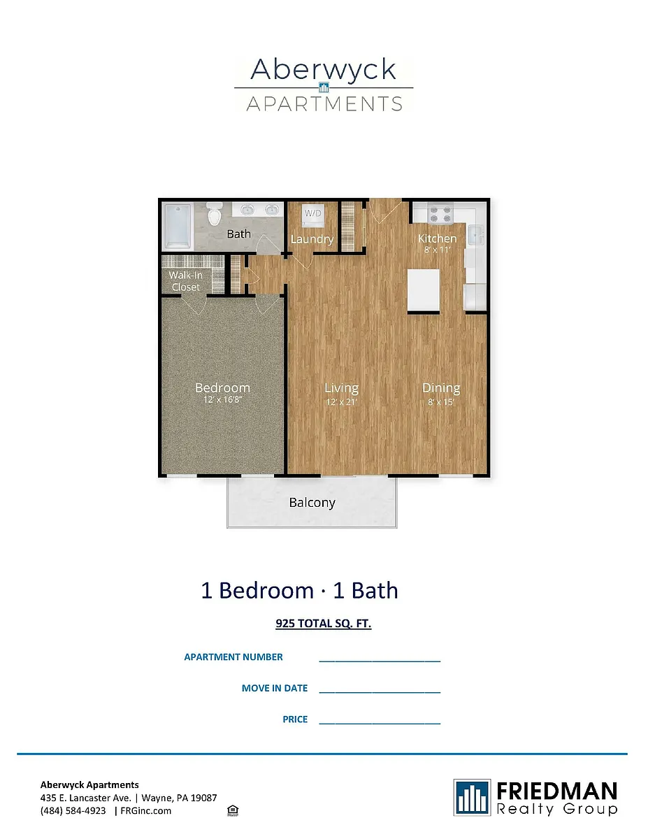 Floor plan 1 Bed x 1 Bath C