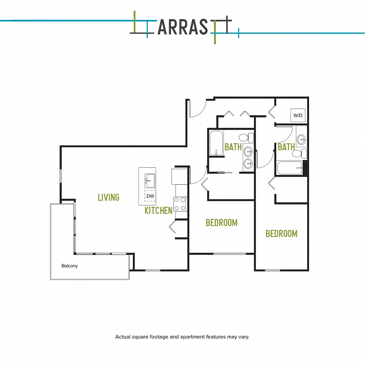 Floor plan Two Bed Two Bath F 2