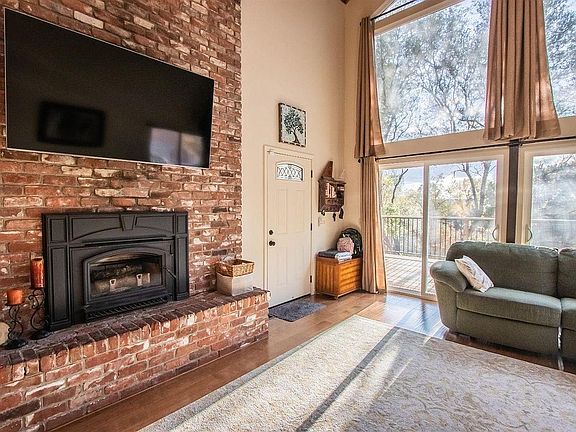 Living room with wood stove