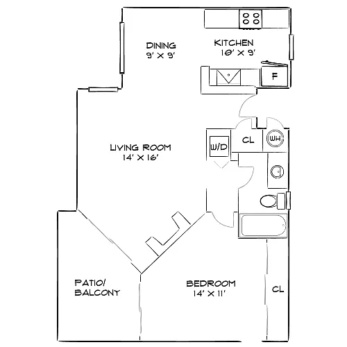 Floor plan Design 1B Premier 2