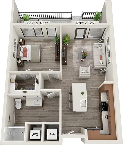 Floor plan 1R